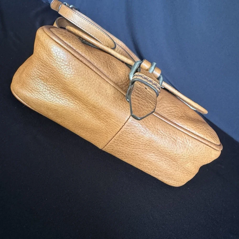 Gianni Conti Leather Crossbody Saddle Bag Made in Italy
